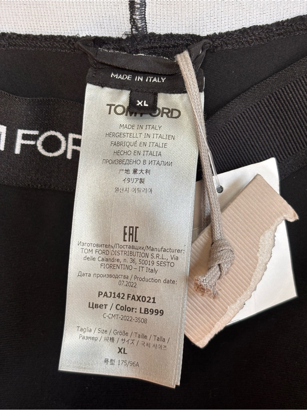 TOM FORD Black Logo Waist Signature Leggings XL NWT Made In Italy - Picture 10 of 11